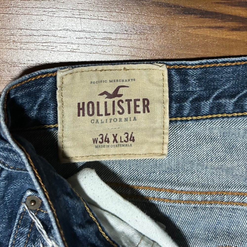 Hollister Men’s Jeans 34x34 Blue wash Distressed - Picture 4 of 4